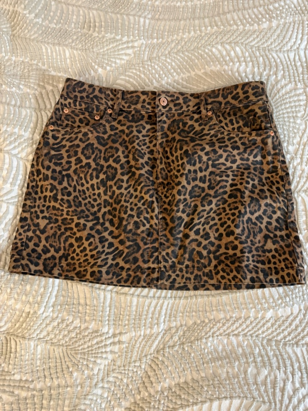 GAP Leopard Print Mini Skirt in Brown and Black